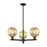 Innovations Preston 3Lt 18" Globe Stem Chandelier, BK/MC - 716-3CR-BK-G458-7ME