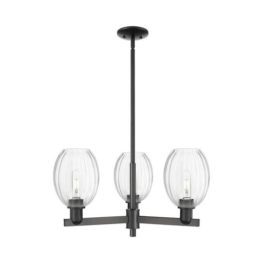 Innovations Preston 3Lt 18" Bell Stem Chandelier, BK/Clear - 716-3CR-BK-G459-6CL