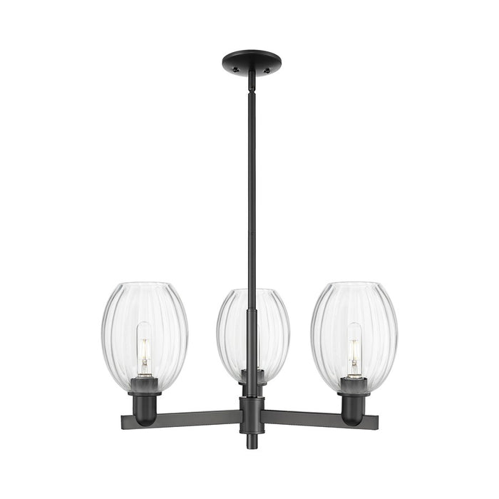 Innovations Preston 3Lt 18" Bell Stem Chandelier, BK/Clear - 716-3CR-BK-G459-6CL