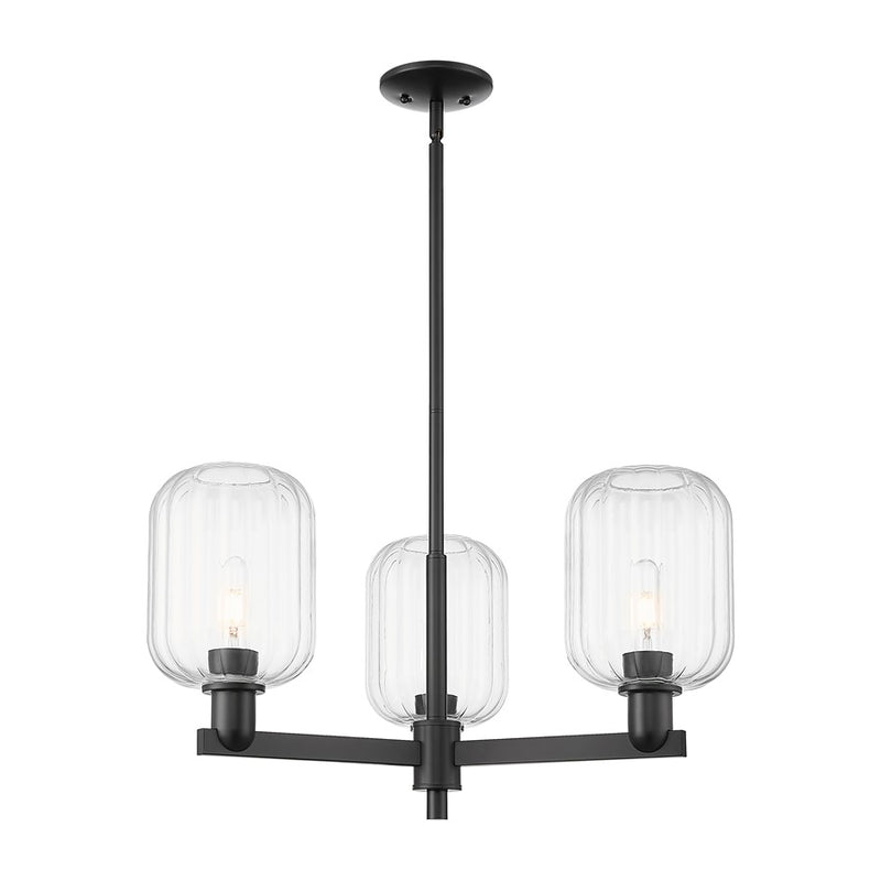 Innovations Preston 3Lt 18" Jar Stem Chandelier, BK/Clear - 716-3CR-BK-G460-7CL