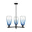Innovations BH Almond 3Lt 18" Stem Chandelier, BK/SB - 716-3CR-BK-G480-6SB