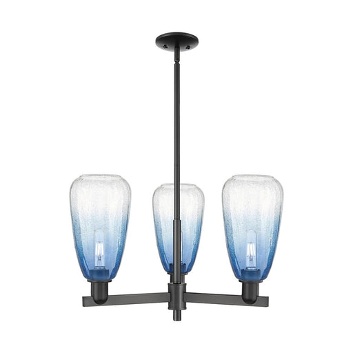 Innovations BH Almond 3Lt 18" Stem Chandelier, BK/SB - 716-3CR-BK-G480-6SB
