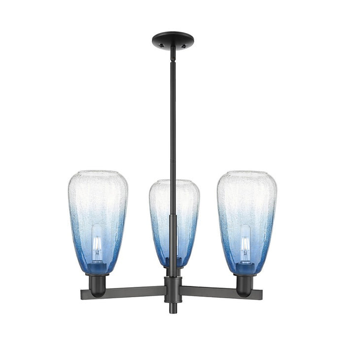 Innovations BH Almond 3Lt 18" Stem Chandelier, BK/SB - 716-3CR-BK-G480-6SB