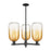 Innovations BH Cloche 3Lt 18" Stem Chandelier, BK/AM - 716-3CR-BK-G482-7AM