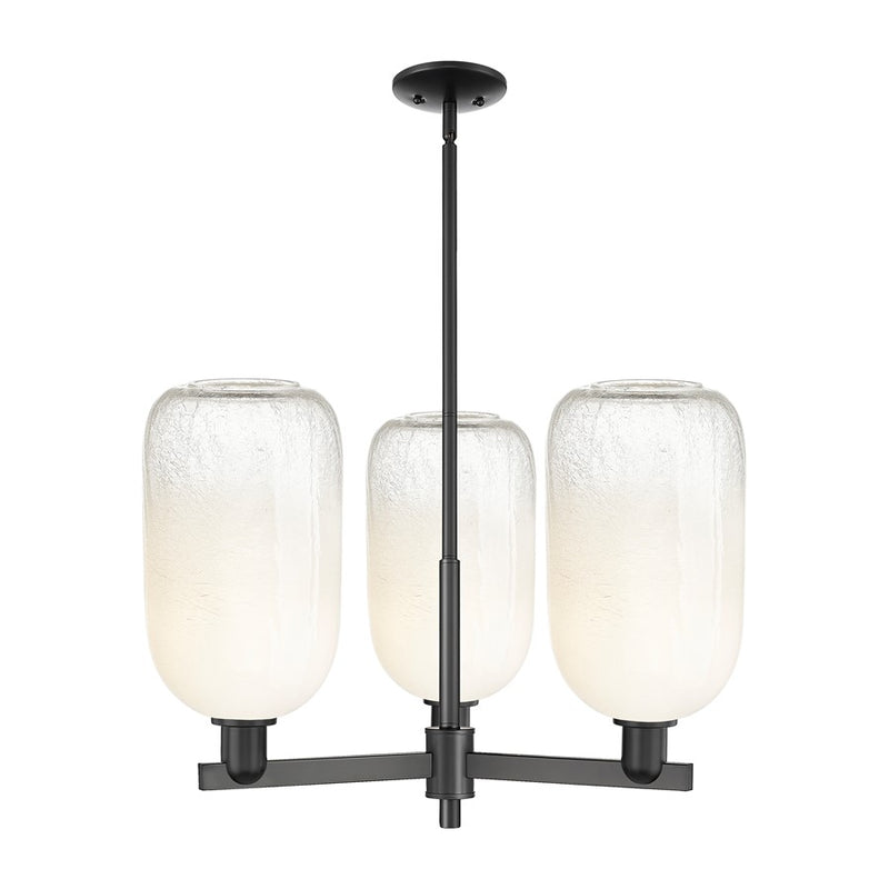 Innovations BH Cloche 3Lt 18" Stem Chandelier, BK/OP - 716-3CR-BK-G482-7OP