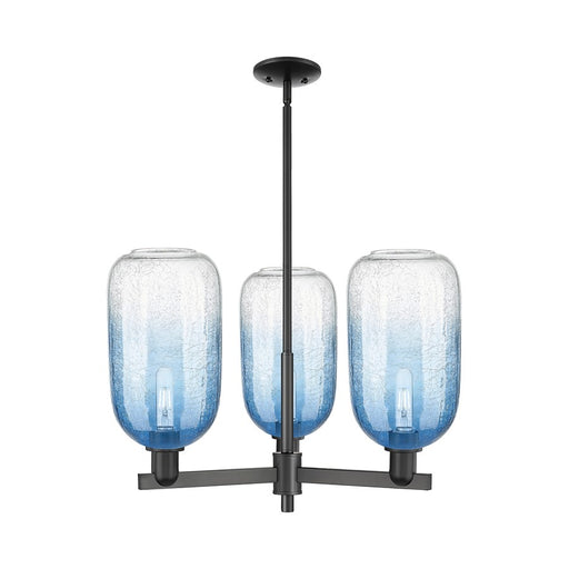 Innovations BH Cloche 3Lt 18" Stem Chandelier, BK/SB - 716-3CR-BK-G482-7SB