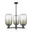 Innovations BH Cloche 3Lt 18" Stem Chandelier, BK/SL - 716-3CR-BK-G482-7SL