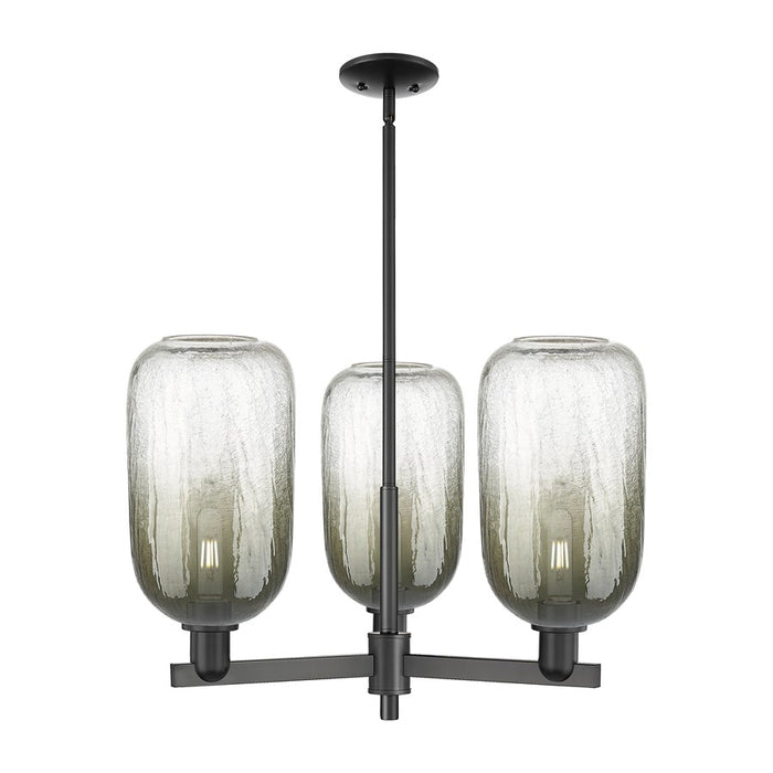 Innovations BH Cloche 3Lt 18" Stem Chandelier, BK/SL - 716-3CR-BK-G482-7SL