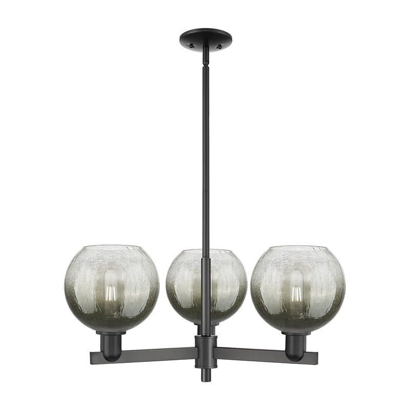 Innovations Brookhaven Globe 30in 3-Light Pendant | Industrial Matte Black Steel and Slate Glass | Kitchen Island & Dining | Model 716-3CR-BK-G483-8SL
