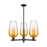 Innovations BH Flute 3Lt 18" Stem Chandelier, BK/AM - 716-3CR-BK-G484-7AM