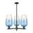 Innovations BH Flute 3Lt 18" Stem Chandelier, BK/SB - 716-3CR-BK-G484-7SB