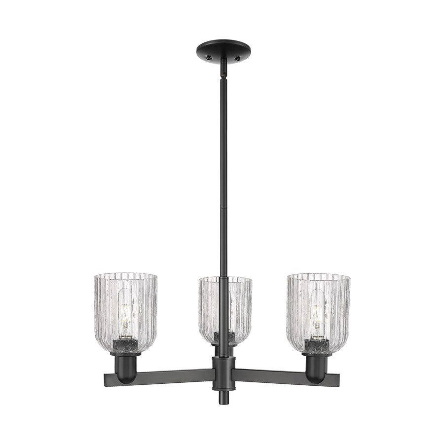 Innovations Bridal Veil 3Lt 18" Chandelier, Black/Clear - 716-3CR-BK-G559-5CL