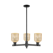 Innovations Bridal Veil 3Lt 18" Chandelier, Black/Mercury - 716-3CR-BK-G559-5ME
