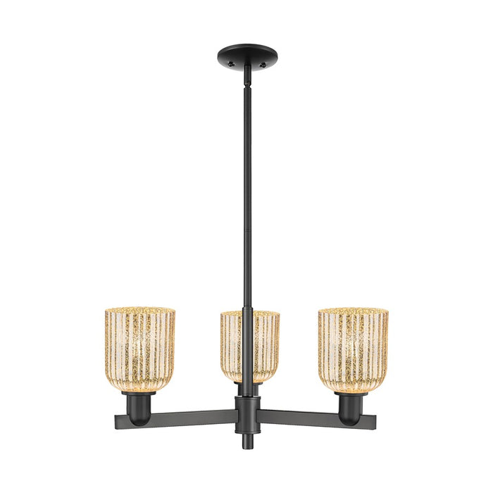Innovations Bridal Veil 3Lt 18" Chandelier, Black/Mercury - 716-3CR-BK-G559-5ME