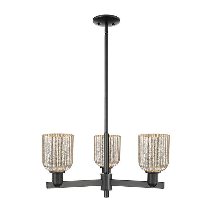 Innovations Bridal Veil 3Lt 18" Chandelier, Black/Mercury