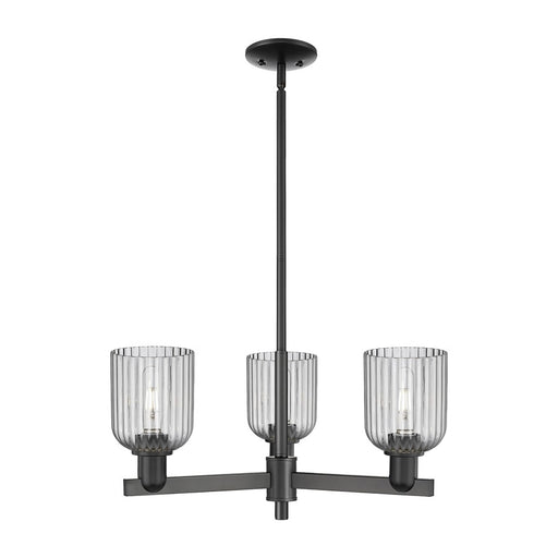 Innovations Bridal Veil 3Lt 18" Chandelier, Black/Smoke - 716-3CR-BK-G559-5SM