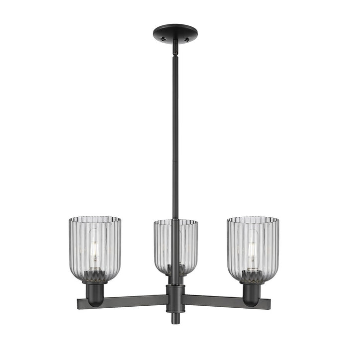 Innovations Bridal Veil 3Lt 18" Chandelier, Black/Smoke - 716-3CR-BK-G559-5SM