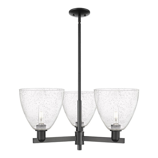 Innovations Bristol 31in 3-Light Pendant | Industrial Matte Black Steel and Seedy Glass | Kitchen Island & Dining Room | 30.75 x | Model 716-3CR-BK-GBD-94