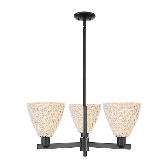 Innovations NB Dome 3Lt 18" Chandelier, BK/NF - 716-3CR-BK-NBD-75-NAT