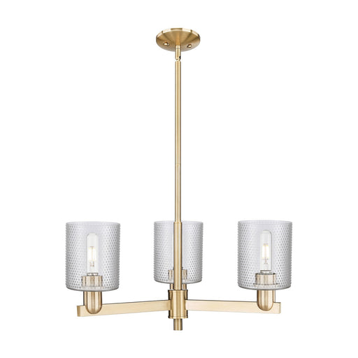 Innovations Cobbleskill 27in 3-Light Pendant | Industrial Champagne Bronze Steel and Clear Glass | Kitchen Island & Dining Room | Model 716-3CR-CB-G112