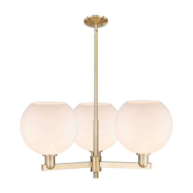 Innovations Athens 32in 3-Light Pendant | Industrial Champagne Bronze Steel and Matte White Glass | Kitchen Island & Dining | Model 716-3CR-CB-G121-10