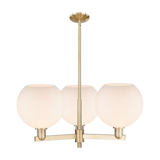 Innovations Athens 32in 3-Light Pendant | Industrial Champagne Bronze Steel and Matte White Glass | Kitchen Island & Dining | Model 716-3CR-CB-G121-10