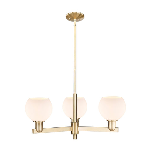 Innovations Athens 28in 3-Light Pendant | Industrial Champagne Bronze Steel and Matte White Glass | Kitchen Island & Dining Room | Model 716-3CR-CB-G121-6