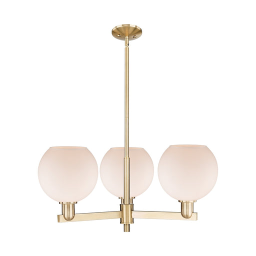 Innovations Athens 30in 3-Light Pendant | Industrial Champagne Bronze Steel and Matte White Glass | Kitchen Island & Dining Room | Model 716-3CR-CB-G121-8