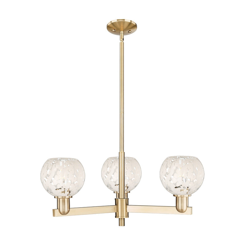 Innovations Lighting Arcadia 28in 3-Light Pendant | Industrial Champagne Bronze Steel and White Mouchette Glass | Kitchen | Model 716-3CR-CB-G1216-6WM