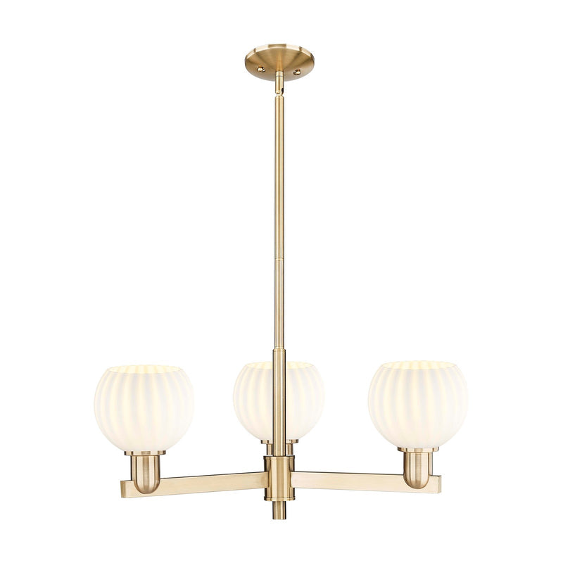 Innovations Lighting Arcadia 28in 3-Light Pendant | Industrial Champagne Bronze Steel and White Venetian Glass | Kitchen | Model 716-3CR-CB-G1217-6WV
