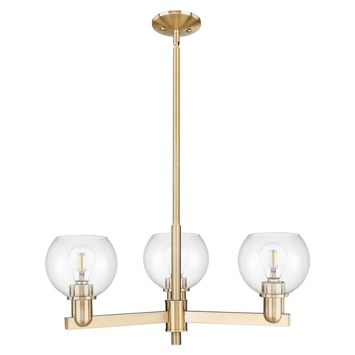 Innovations Athens 28in 3-Light Pendant | Industrial Champagne Bronze Steel and Clear Glass | Kitchen Island & Dining Room | Model 716-3CR-CB-G122-6