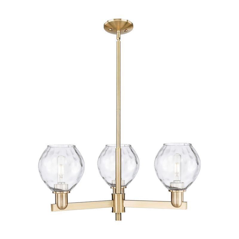 Innovations Waverly 28in 3-Light Pendant | Industrial Champagne Bronze Steel and Clear Glass | Kitchen Island & Dining Room | Model 716-3CR-CB-G362