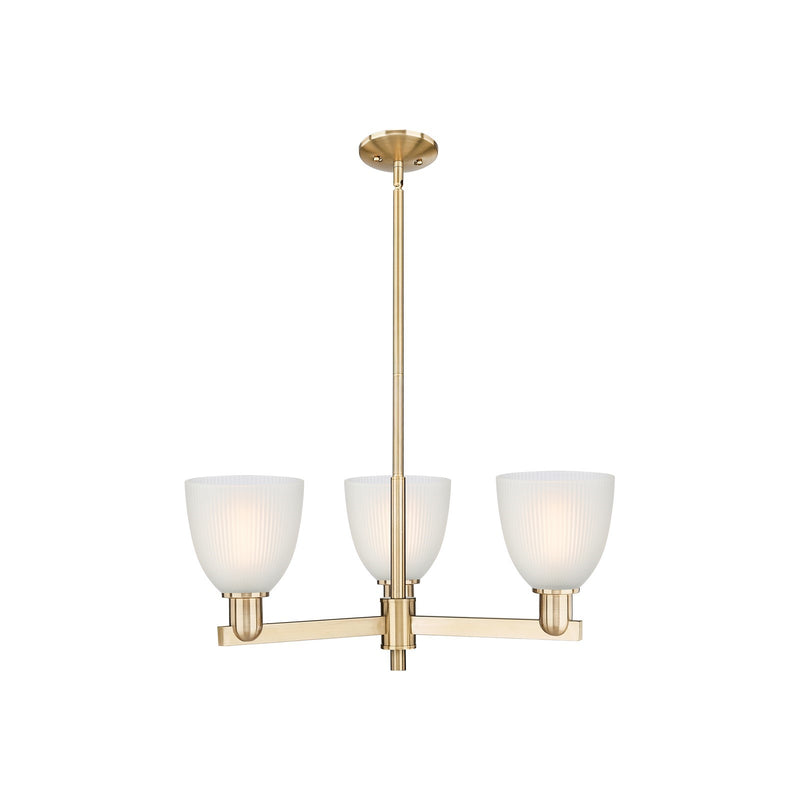 Innovations Castile 28in 3-Light Pendant | Industrial Champagne Bronze Steel and White Glass | Kitchen Island & Dining Room | Model 716-3CR-CB-G381