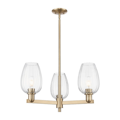 Innovations Preston 3Lt 18" Flute Stem Chandelier, CBZ/CL - 716-3CR-CB-G457-6CL