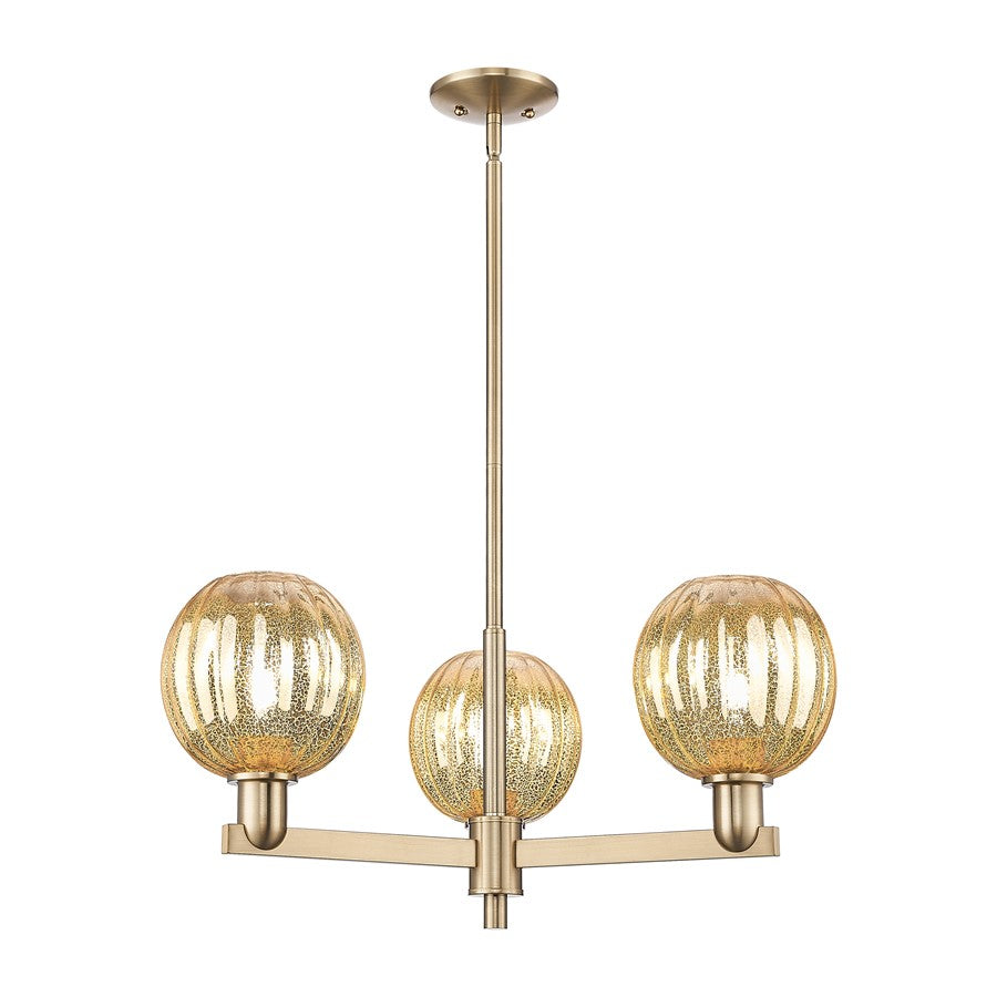 Innovations Preston 3Lt 18" Globe Stem Chandelier, CBZ/MC - 716-3CR-CB-G458-7ME