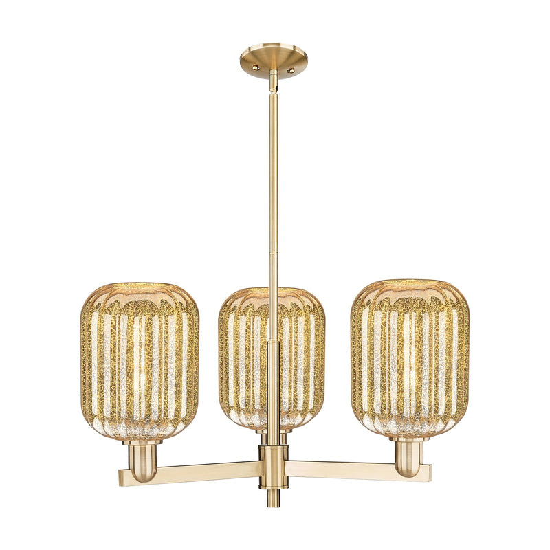 Innovations Preston Cylinder 28.5in 3-Light Pendant | Industrial Champagne Bronze Steel and Mercury Glass | Kitchen Island & | Model 716-3CR-CB-G460-7ME