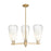 Innovations BH Almond 3Lt 18" Stem Chandelier, CBZ/OP - 716-3CR-CB-G480-6OP