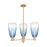 Innovations BH Almond 3Lt 18" Stem Chandelier, CBZ/CL - 716-3CR-CB-G480-6SB