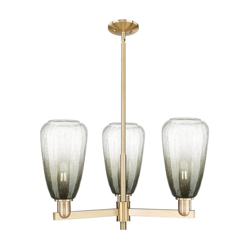 Innovations BH Almond 3Lt 18" Stem Chandelier, CBZ/SL - 716-3CR-CB-G480-6SL