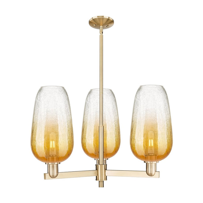 Innovations BH Flute 3Lt 18" Stem Chandelier, CBZ/AM - 716-3CR-CB-G484-7AM