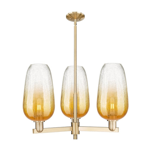 Innovations BH Flute 3Lt 18" Stem Chandelier, CBZ/AM - 716-3CR-CB-G484-7AM