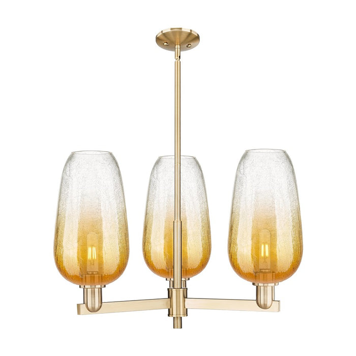 Innovations BH Flute 3Lt 18" Stem Chandelier, CBZ/AM - 716-3CR-CB-G484-7AM