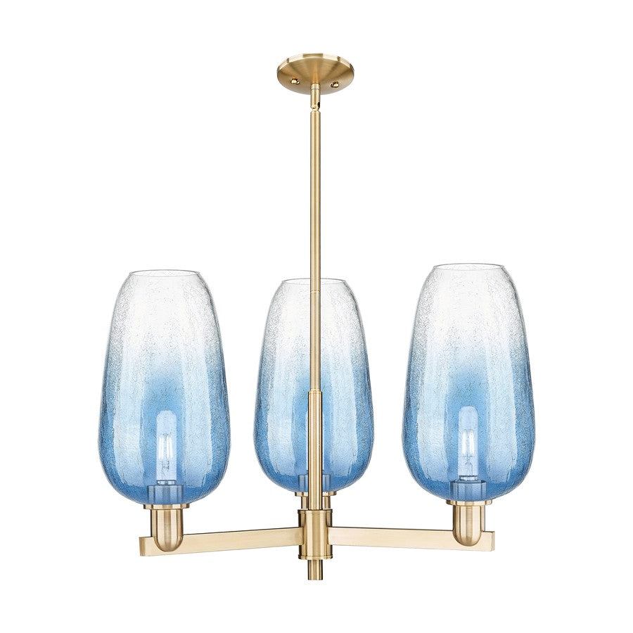 Innovations BH Flute 3Lt 18" Stem Chandelier, CBZ/CL - 716-3CR-CB-G484-7SB