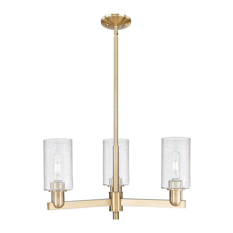 Innovations Clymer 26in 3-Light Pendant | Industrial Champagne Bronze Steel and Seedy Glass | Kitchen Island & Dining Room | 25.62 | Model 716-3CR-CB-G804