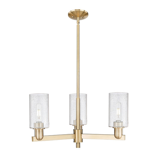 Innovations Clymer 26in 3-Light Pendant | Industrial Champagne Bronze Steel and Seedy Glass | Kitchen Island & Dining Room | 25.62 | Model 716-3CR-CB-G804