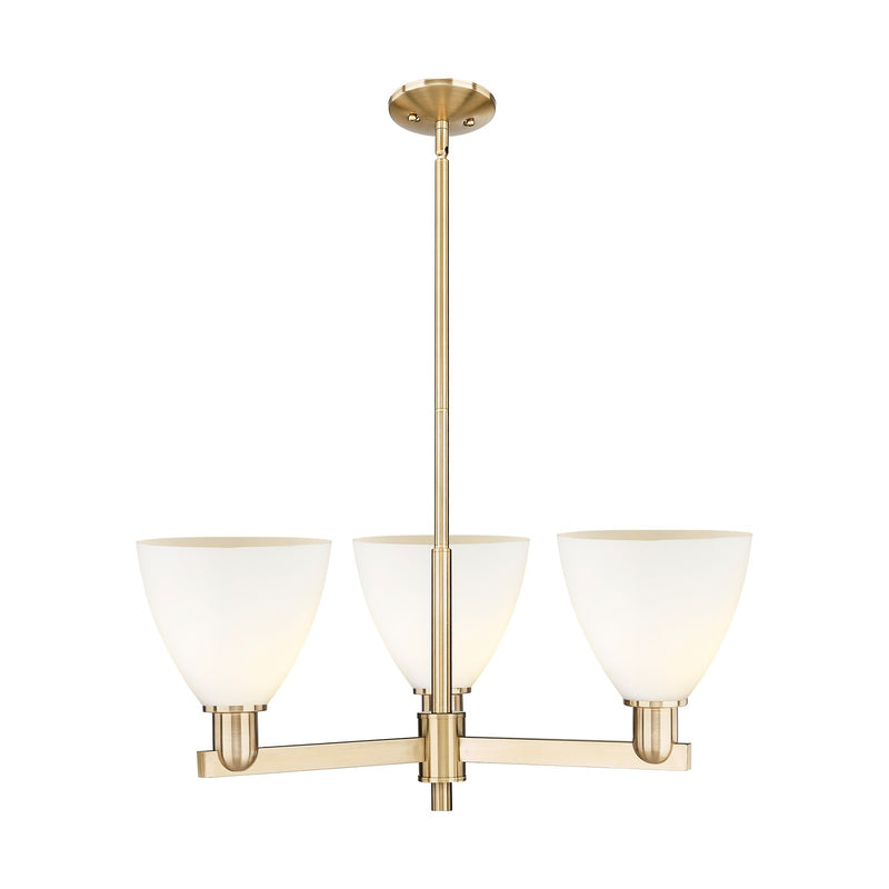 Innovations Bristol 29.25in 3-Light Pendant | Industrial Champagne Bronze Steel and Matte White Glass | Kitchen Island & Dining | Model 716-3CR-CB-GBD-751