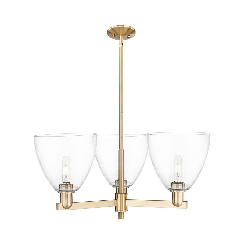 Innovations Bristol 31in 3-Light Pendant | Industrial Champagne Bronze Steel and Clear Glass | Kitchen Island & Dining Room | Model 716-3CR-CB-GBD-92