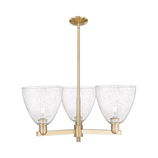 Innovations Bristol 31in 3-Light Pendant | Industrial Champagne Bronze Steel and Seedy Glass | Kitchen Island & Dining Room | Model 716-3CR-CB-GBD-94