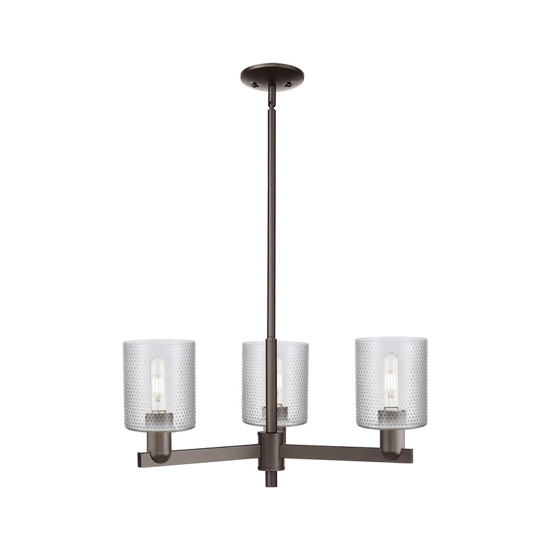 Innovations Cobbleskill 27in 3-Light Pendant | Industrial Oil Rubbed Bronze Steel and Clear Glass | Kitchen Island & Dining Room | Model 716-3CR-OB-G112