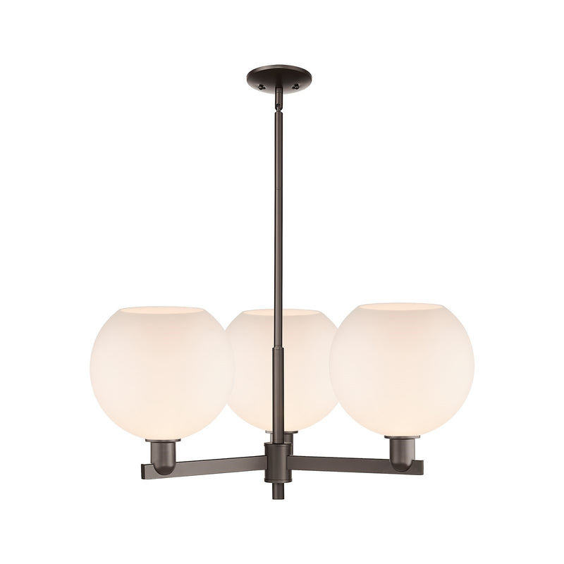 Innovations Athens 32in 3-Light Pendant | Industrial Oil Rubbed Bronze and Matte White Glass | Kitchen Island & Dining Room | Model 716-3CR-OB-G121-10